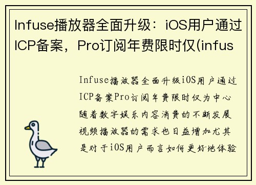 Infuse播放器全面升级：iOS用户通过ICP备案，Pro订阅年费限时仅(infuse 播放音乐)