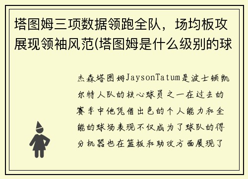 塔图姆三项数据领跑全队，场均板攻展现领袖风范(塔图姆是什么级别的球员)